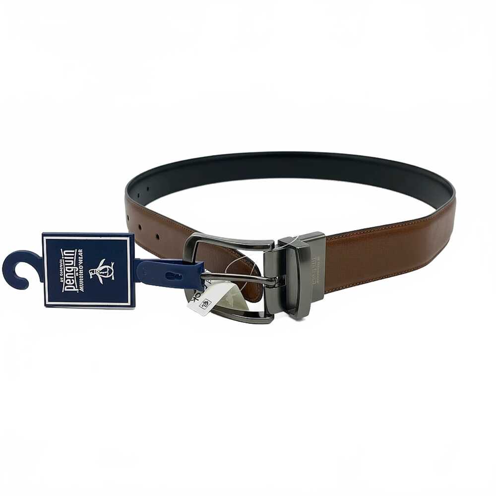 Original Penguin Brown Faux Leather Belt | Men’s Regular 32